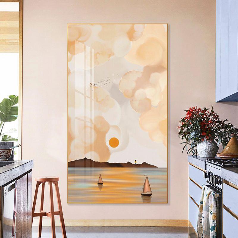 现代简约玄关过道装饰画抽象风景大尺寸落地挂画沙发背景墙壁画