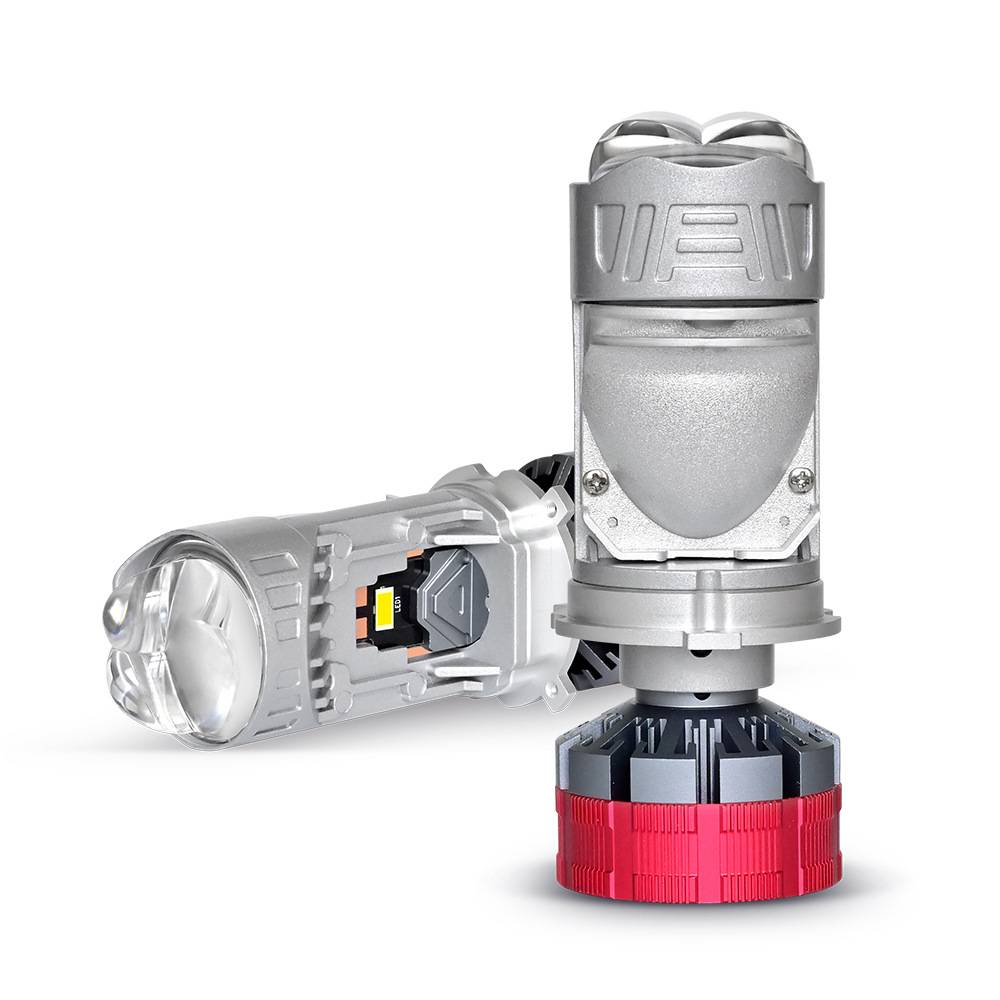 新款A8PRO汽车LED大灯小透镜H4大功率80W远近一体超亮LED车灯通用