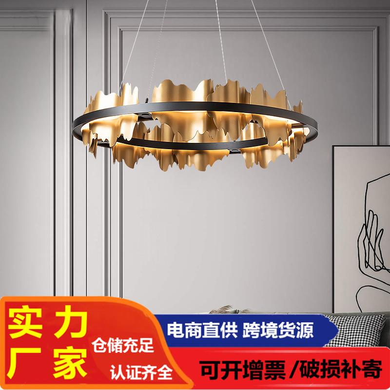 后现代意式客厅餐厅不锈钢吊灯设计师样板间创意长条吧台亚克力灯