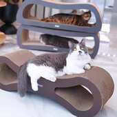 得酷8字形猫抓板耐磨瓦楞纸超大号猫爬架猫爪窝枕形结实两层磨爪