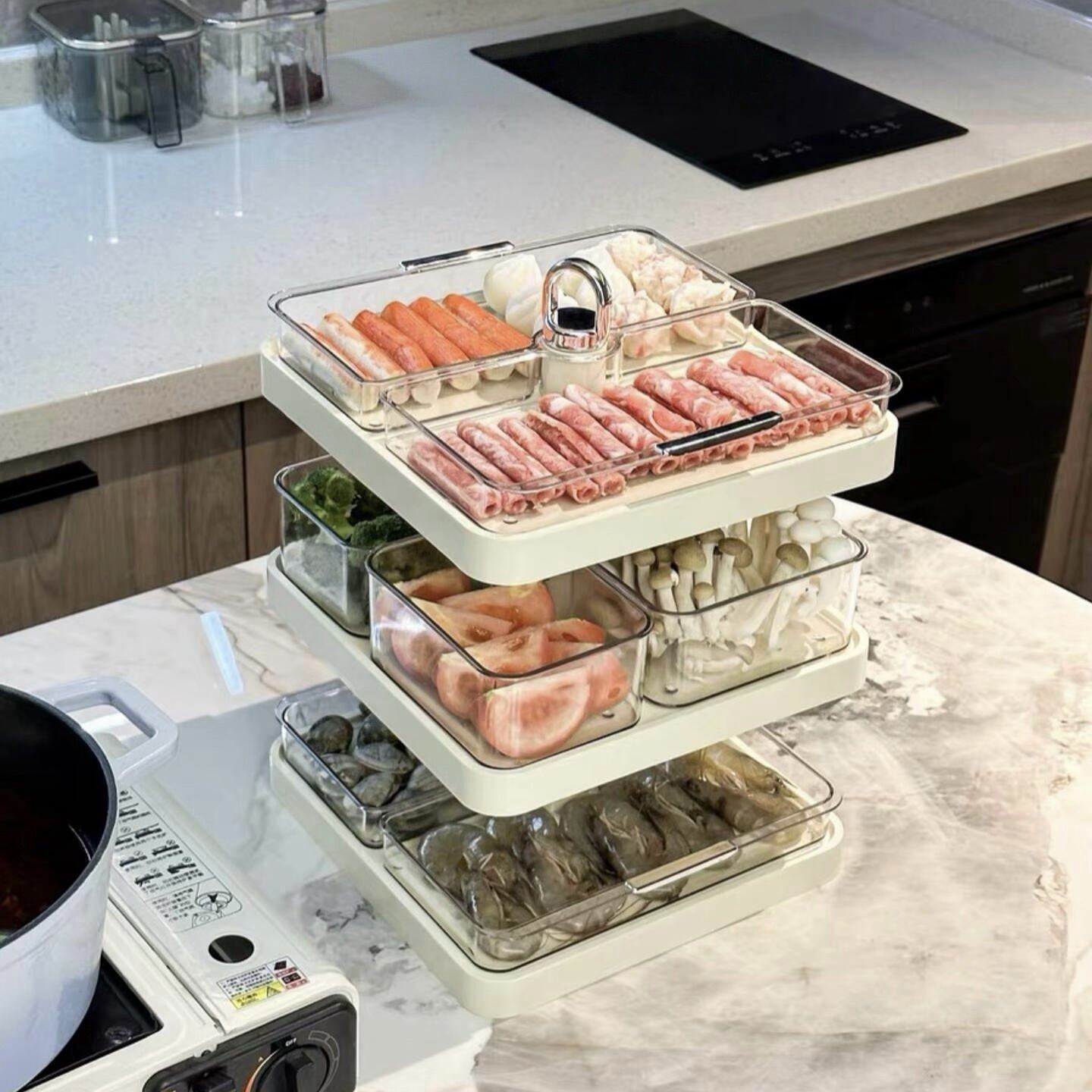 火锅配盘子家用大容量旋转零食水果收纳层架蔬菜食材托盘拼盘置物,厨房/烹饪用具,配菜/备菜盘,淘宝优惠券,粉丝福利购,淘宝优惠卷