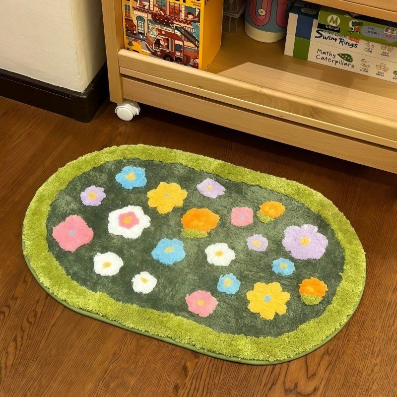 绿草地多彩花朵地毯牀边毯客厅吸水加厚花丛入户垫耐脏改造房间,家庭/个人清洁工具,地垫,淘宝优惠券,粉丝福利购,淘宝优惠卷