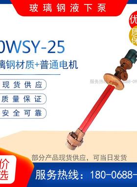 40WSY-25立式玻璃钢液下泵高扬程旋涡耐腐蚀化工离心泵盐酸耐酸泵