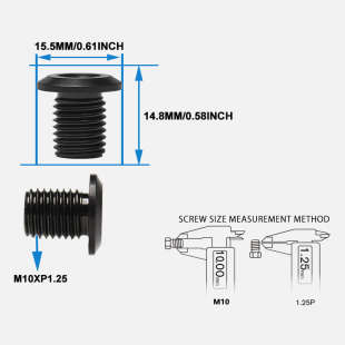 FENRIR304不锈钢摩托车后视反光镜孔塞堵头镜座螺丝通用M10XP1.25