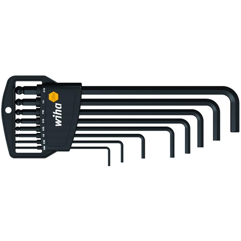德国Wiha威汉369HZ8英制L型内六角球头扳手通用夹套8支装01420