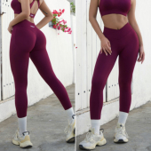 提臀女瑜伽长裤 Zioccie 无缝交叉腰V腰收腹蜜桃健身裤 Curve