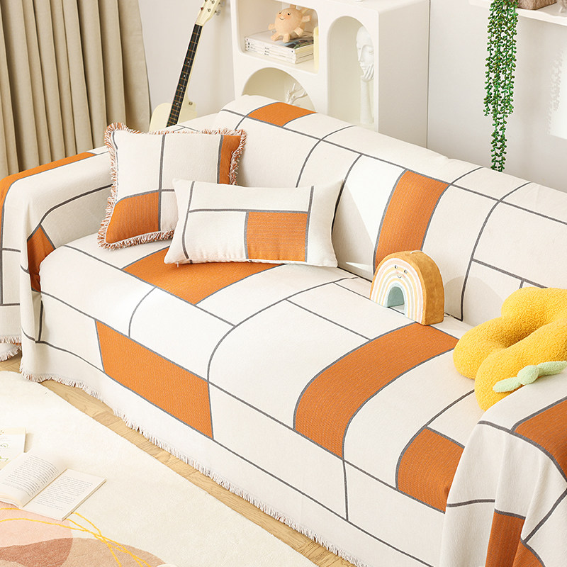 速发防猫抓双面雪尼尔沙发套罩滑巾简约季四全包能盖布防盖坐垫