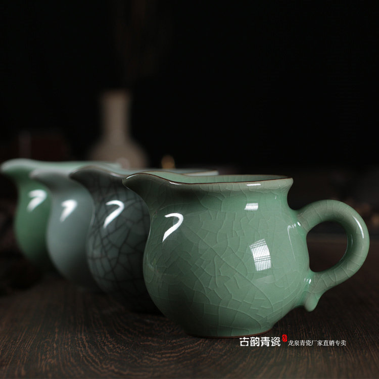 速发龙泉青瓷公道杯茶漏茶器陶瓷茶海公杯功夫茶具分茶器茶道零配