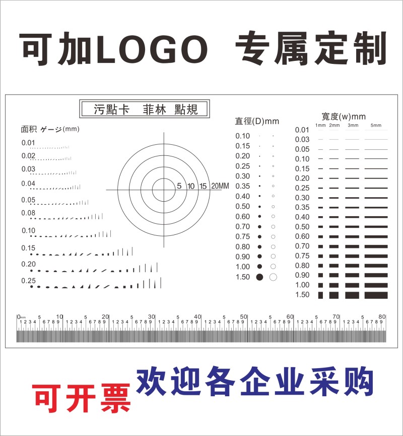 速发点线规 污点卡 点规线规菲林尺比对卡污点检测卡检验规对照卡