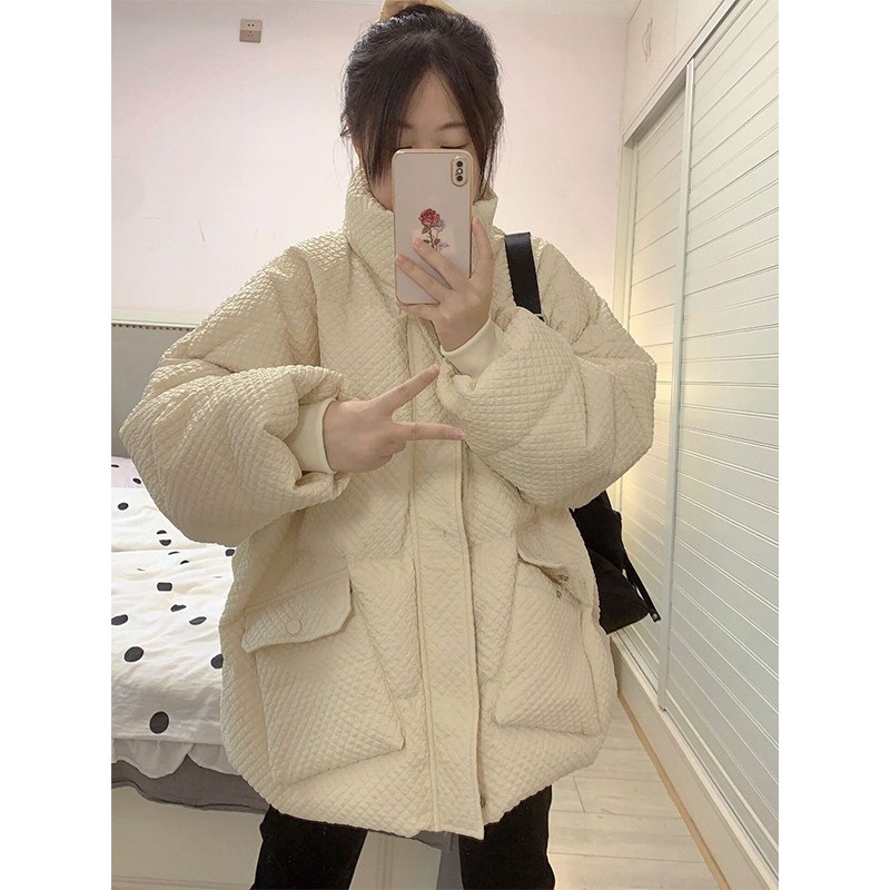 速发大码装外系复古棉服冬设季计感小众宽松学生面包服韩套