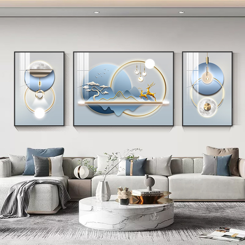 速发简约客厅装面画202新款大气沙发背景墙饰挂画轻奢高级感壁画