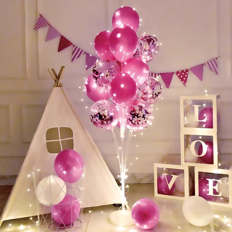 速发发光地路周岁生日气球桌男装饰开业派对飘引场景布置摆孩