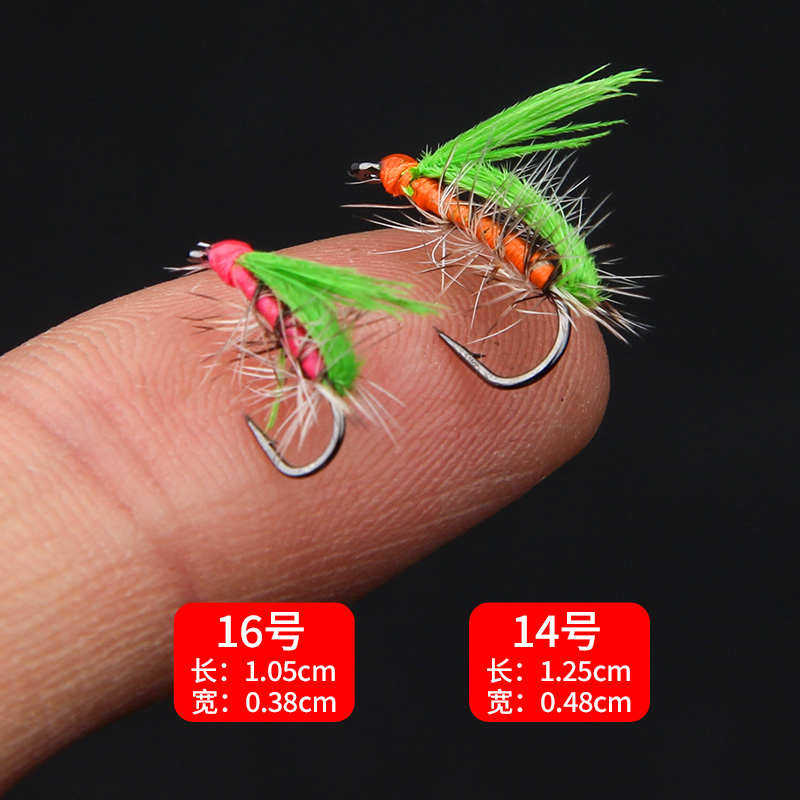 小柒家绿摇蚊飞蝇钩溪流马口鳟鱼翘嘴飞钓蓑羽毛钩微物路亚假饵,户外/登山/野营/旅行用品,路亚饵,淘宝优惠券,粉丝福利购,淘宝优惠卷