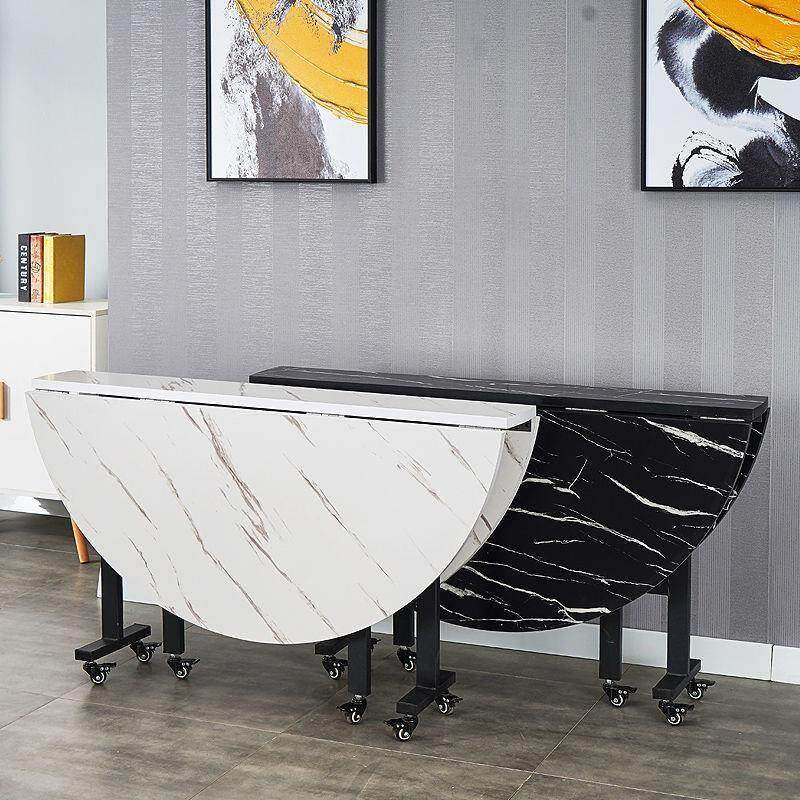 家用圆桌折叠餐桌可折叠移动饭桌简易折叠桌客厅小户型圆桌面吃饭