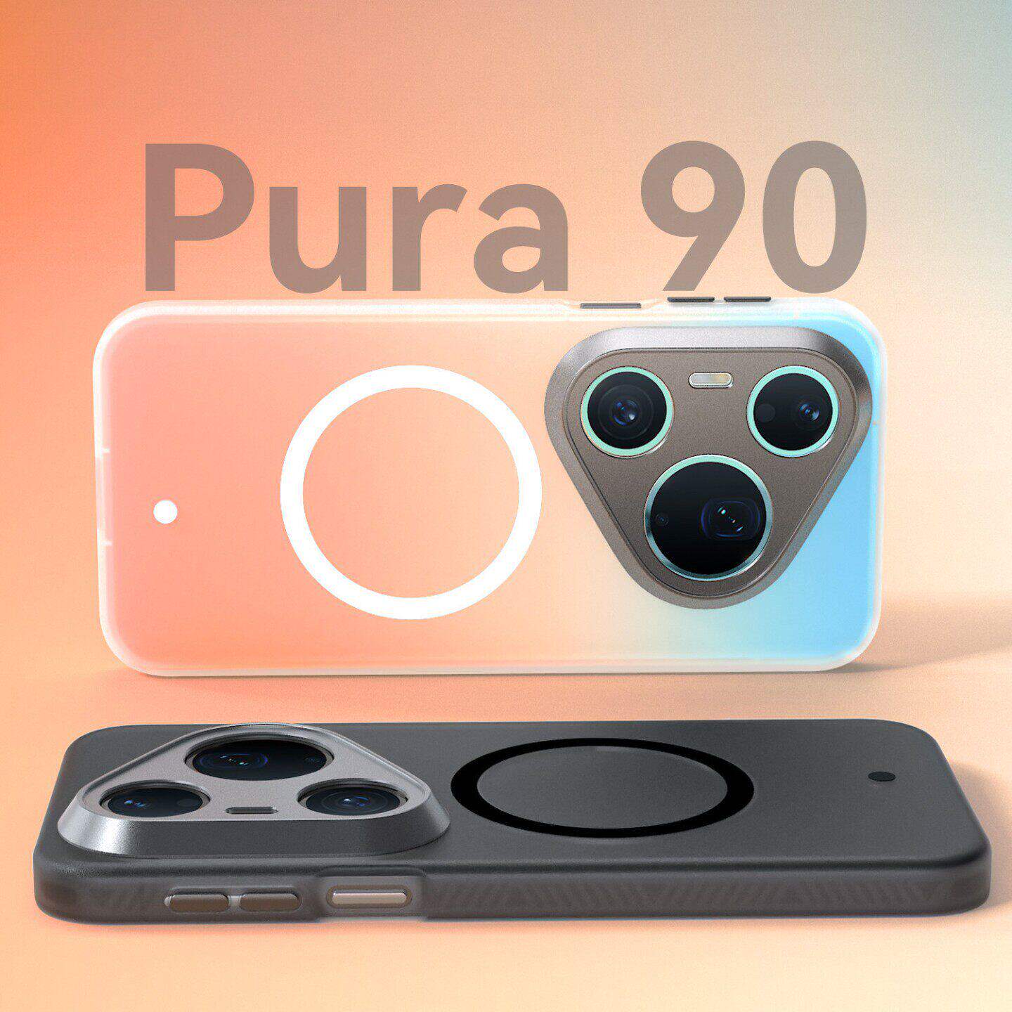 适用于华为Pura90promax手机壳透明磨砂Pura90Pro新款保护套p90超薄肤感磁吸Pura全包防摔外壳por男女抗指纹