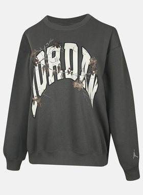 NIKE耐克女子jordan运动休闲印花圆领套头衫卫衣HV0473-068