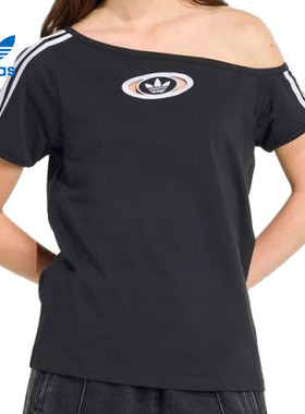 adidas阿迪达斯三叶草女子OFFSHOULDER运动休闲短袖T恤KC8796