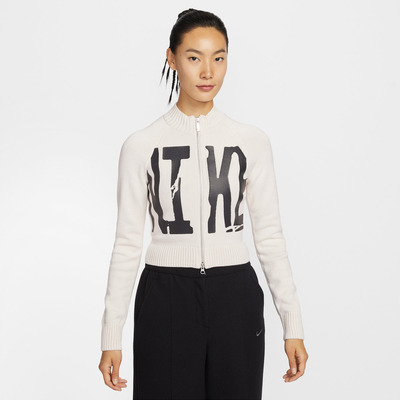 NIKE耐克女子运动休闲印花修身针织衫外套IF4414-104