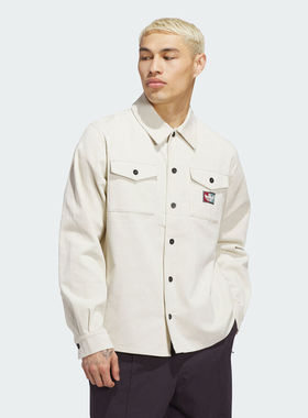 adidas阿迪达斯三叶草男子灯芯绒运动休闲长袖衬衫JX5443