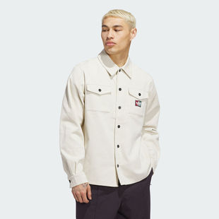 adidas阿迪达斯三叶草男子灯芯绒运动休闲长袖 JX5443 衬衫