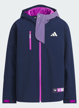 adidas阿迪达斯女大童运动训练休闲保暖连帽夹克外套KC0199