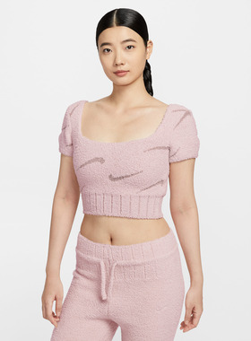 NIKE耐克女子运动休闲短款针织短袖HV2771-667