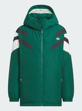 adidas阿迪达斯三叶草男大童运动休闲保暖连帽羽绒服外套KD4062