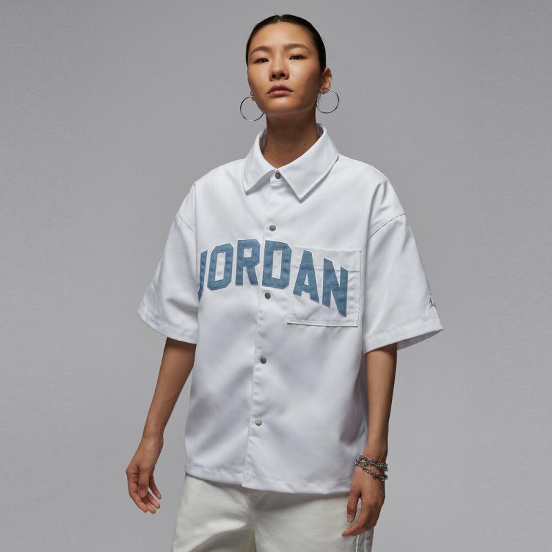 NIKE耐克女子ASWJFLTSSWOVENTOP运动休闲短袖衬衫HQ9200-101