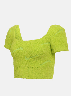 NIKE耐克女子运动休闲短款针织短袖上衣HV2771-389