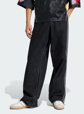 adidas阿迪达斯三叶草男子运动休闲牛仔长裤KD1497