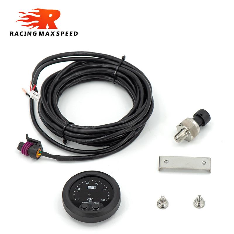 适配汽车改装 52MM超薄圆形红光LED显示0~150PSI机油压力仪表