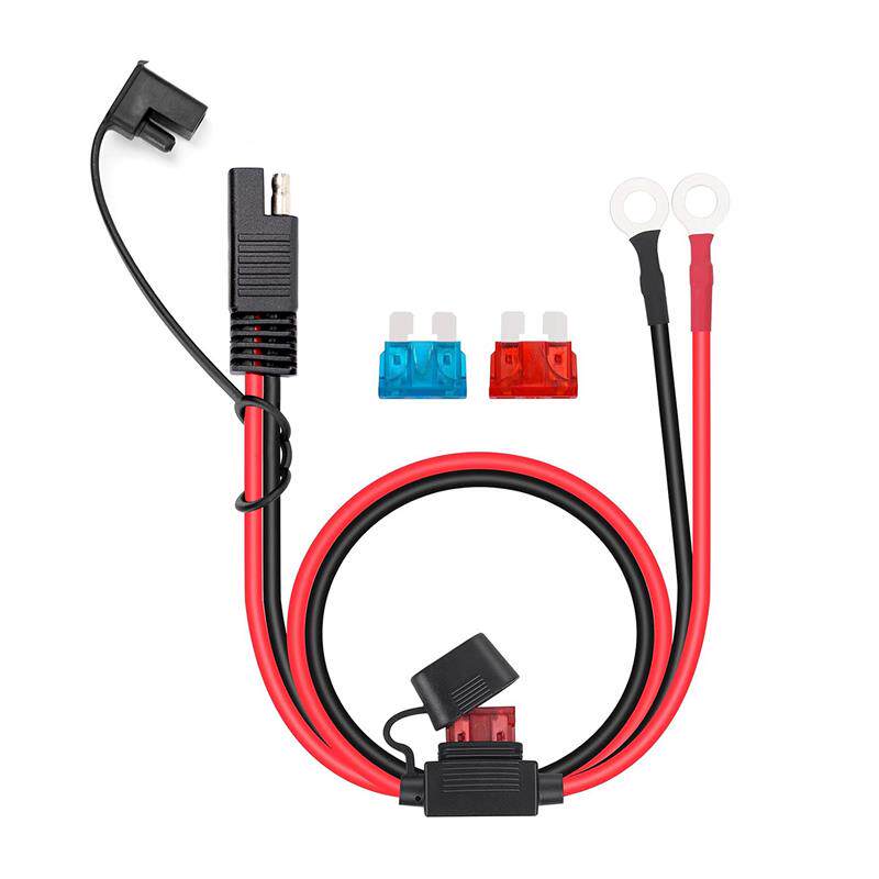 适配SAE电源线插座太阳能面板SAE机箱线2孔侧壁嵌入保险丝带防尘