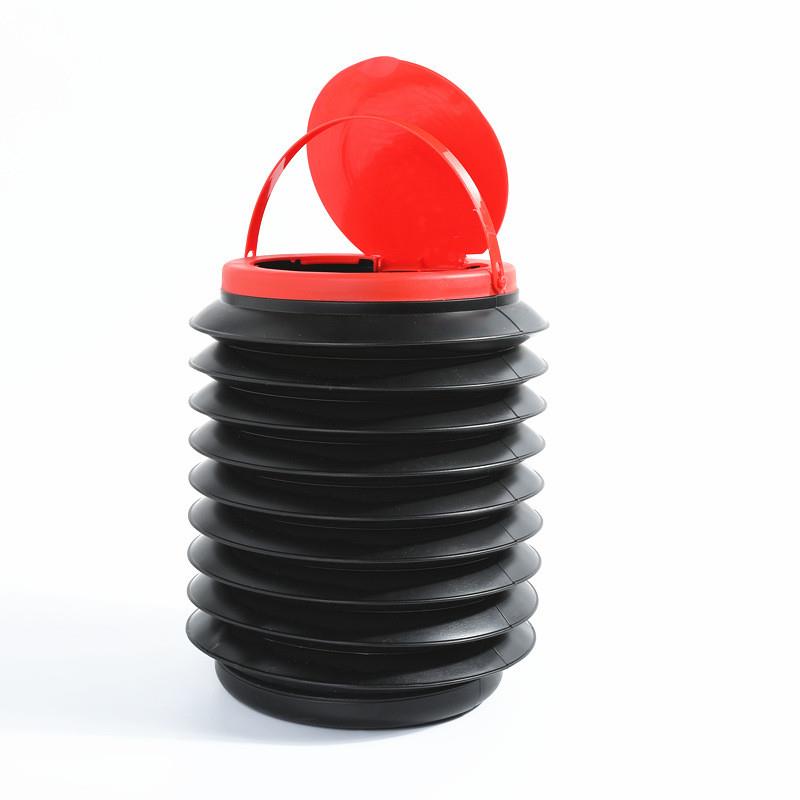 适配车载户外应急水壶可折叠4L多功能可伸缩带盖水桶便携式垃圾桶