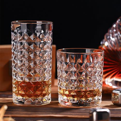 适用威士忌酒杯洋酒杯子玻璃啤酒杯家用套装创意古典ins北欧红酒