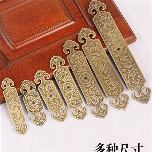 适用中式纯铜直条蝙蝠护角木门房梁黄铜加固角码博古架房门框装饰