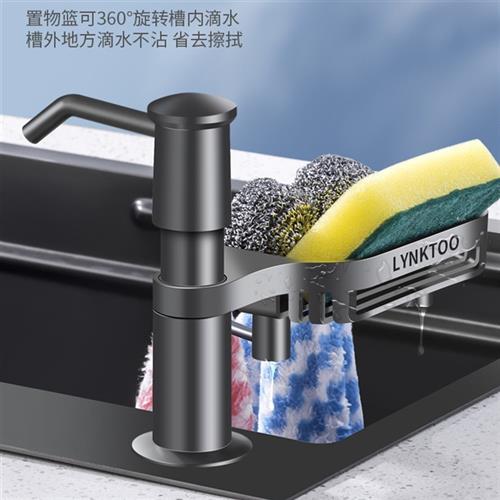 适用哇哦洗菜盆皂液器水槽洗洁精按压器厨房洗碗水池压取瓶大桶延