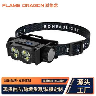 强光手电筒磁铁夜钓灯户外高亮照 适配跨境LED头灯户外充电头戴灯