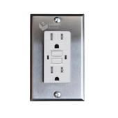 适配出口美国加拿大GFCI漏电保护插座配不锈钢面板美规暗装 插座