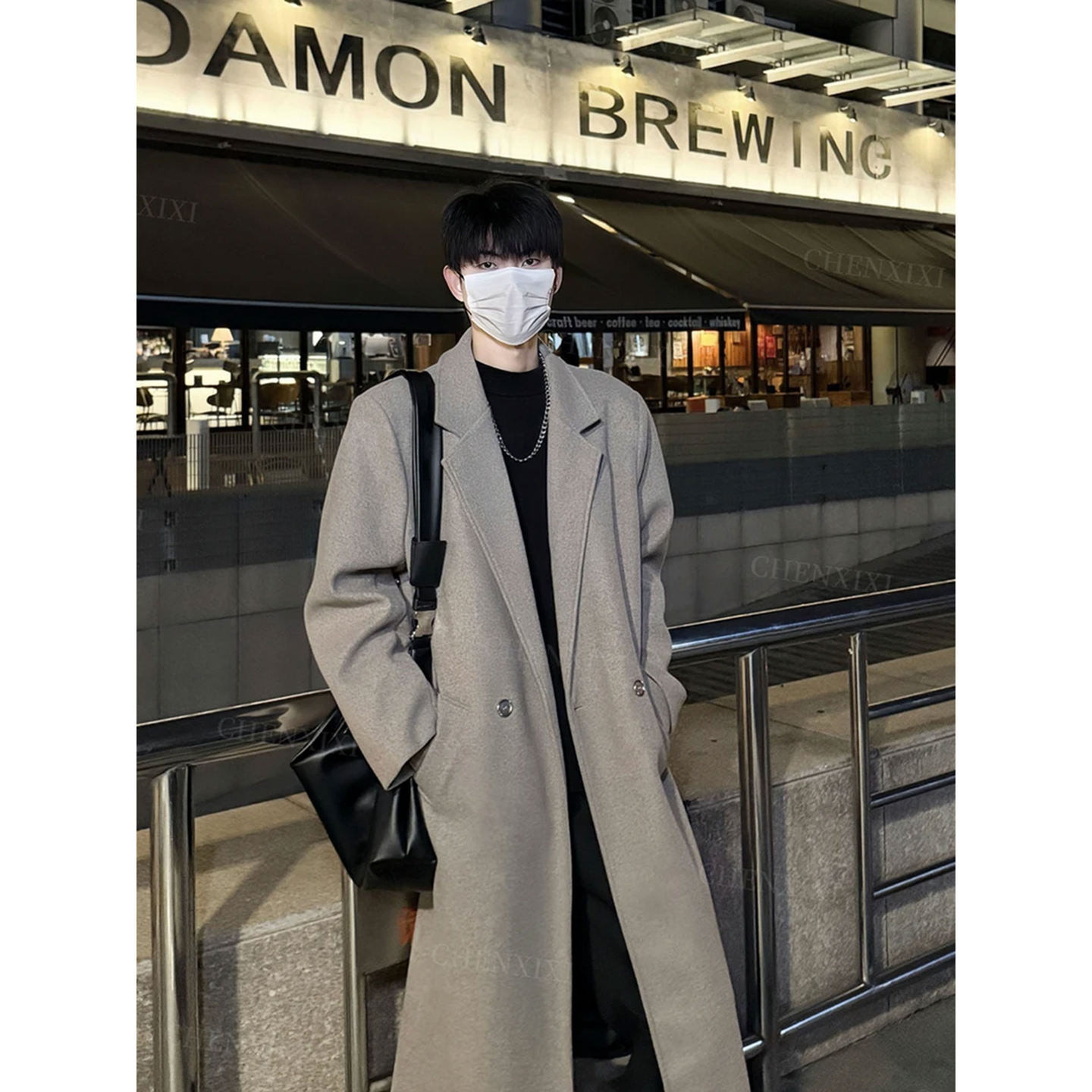 巴尔玛肯中长款毛呢大衣男秋冬季