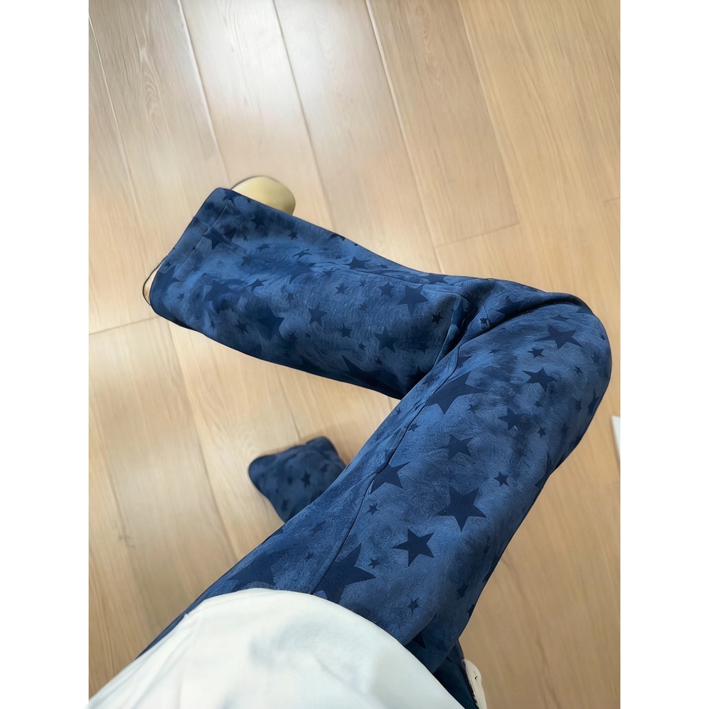 藏青色重磅星星卫裤男款休闲裤子