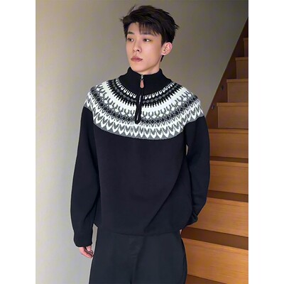 StaytheNight费尔岛半拉链毛衣