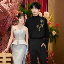 高级感痞帅免烫竹叶刺绣立领长袖 新中式 套装 订婚穿搭衬衫 衬衣 男装