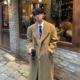 卡其色创驳领西装 毛呢外套男秋冬加厚呢子大衣中长款 韩系英伦风衣