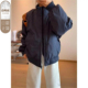 二棉外套 立领棒球棉服美式 藏青色bomber飞行夹克羽绒服冬季 男短款