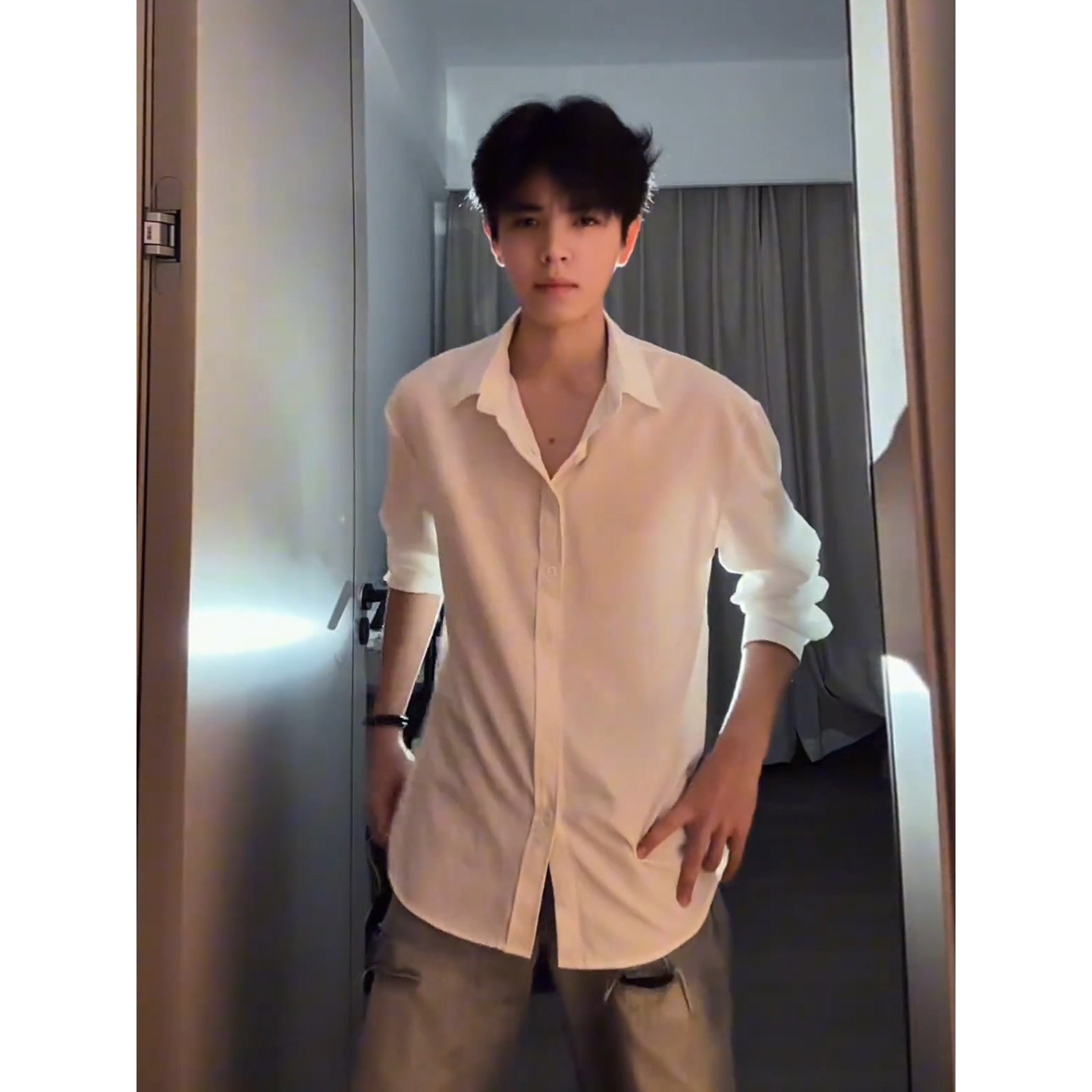 那不勒斯禁欲系白色dk衬衫高级感