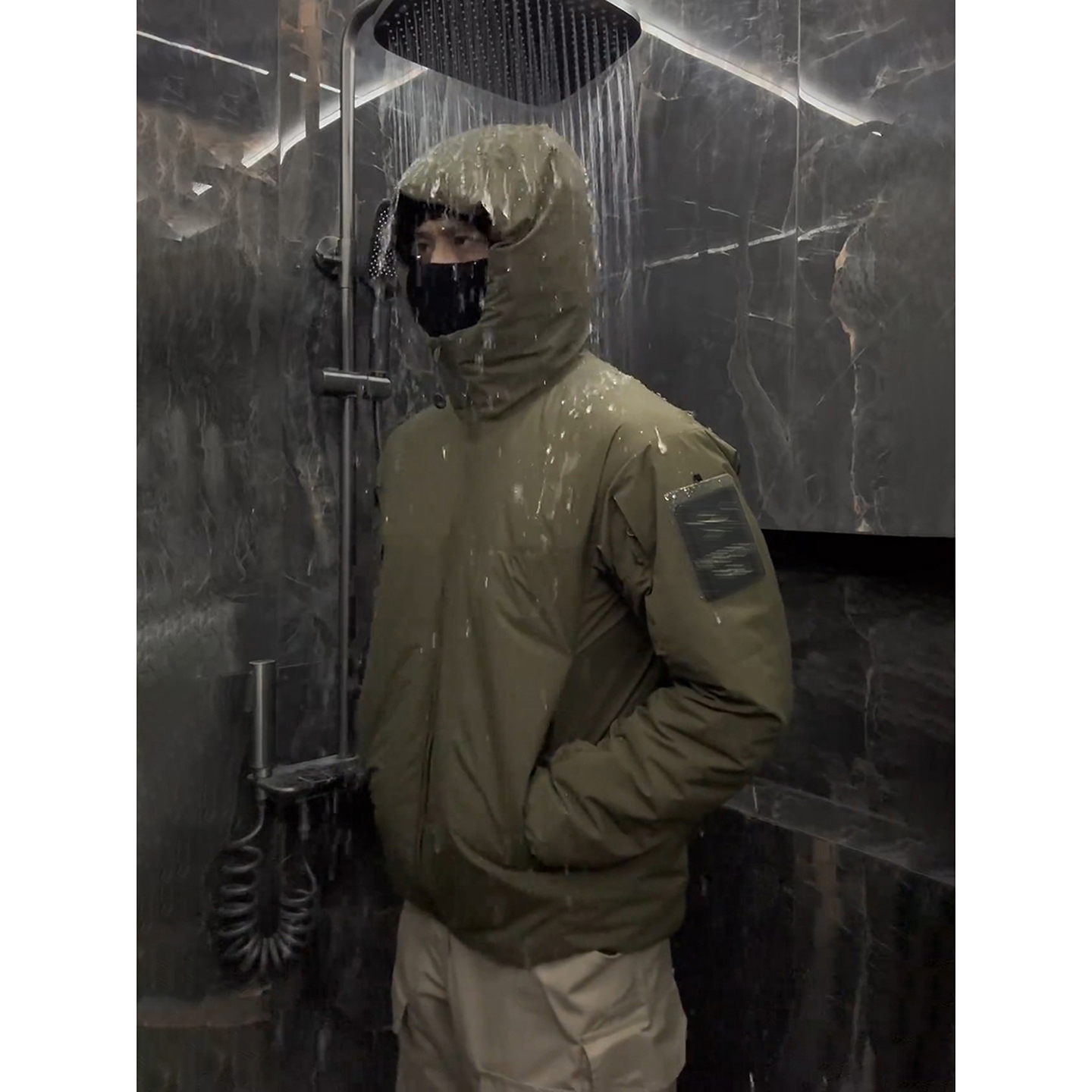 美式机能军版棉服男冬季户外防水防风工装外套加厚保暖连帽冲锋衣