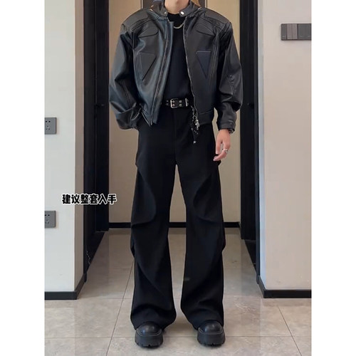 小众解构设计高级感皮衣外套痞帅