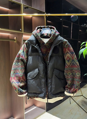 民族风提花加绒卫衣男款秋冬美式廓系boxyfit外套重磅连帽衫上衣