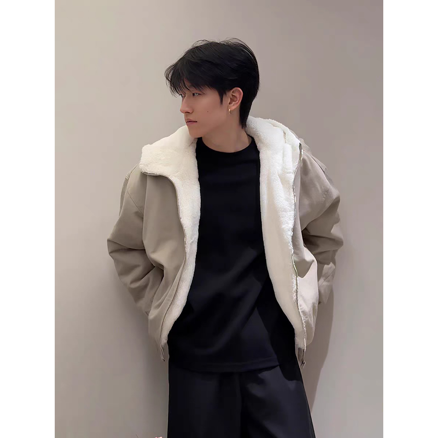 美式复古座山雕连帽棉服秋冬加厚