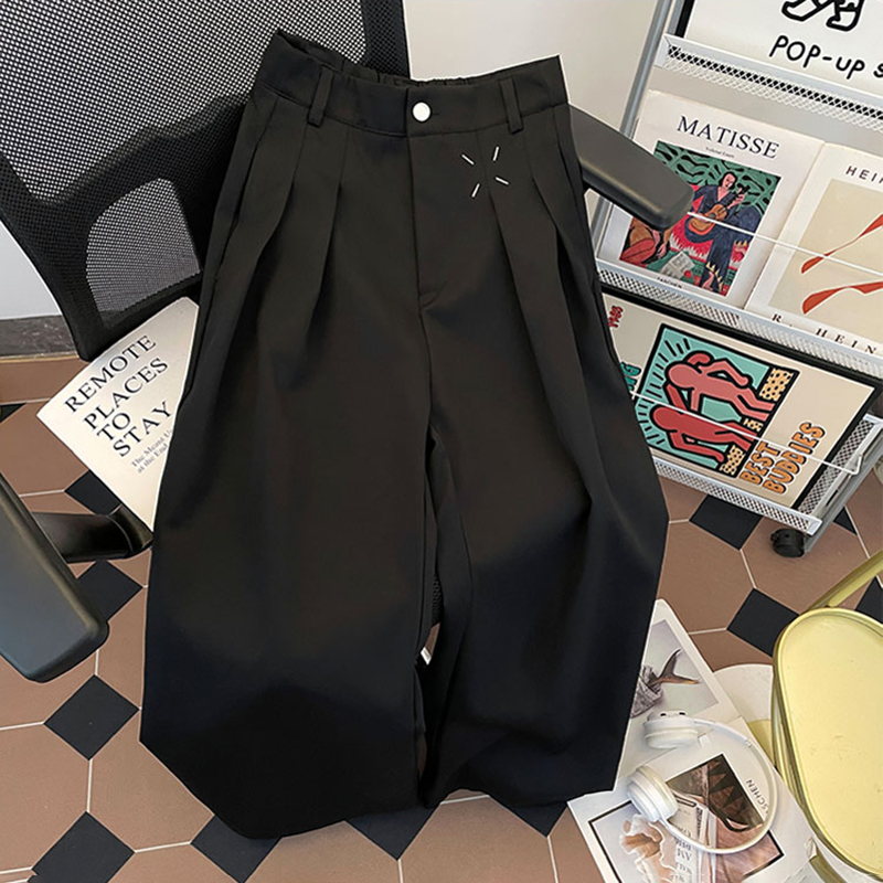 黑色马吉拉西裤垂坠感高级感裤子